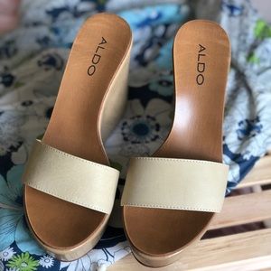 New ALDO “Savas” Nude Platform Slip On Wedge